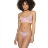 Crystal Pink Underwire Bra & G-string Pink/silver Md