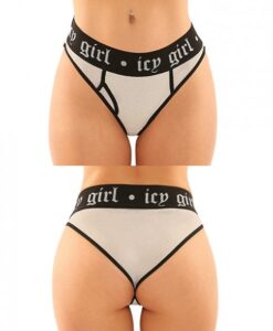 Vibes Buddy Pack Icy Girl Metallic Boy Brief & Lace Thong Black L/xl