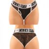 Vibes Buddy Fuck Off Lace Boy Brief & Lace Thong Black L/xl
