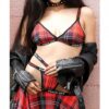 Vibes Fuck Off  Bralette & Thong Plaid S/m