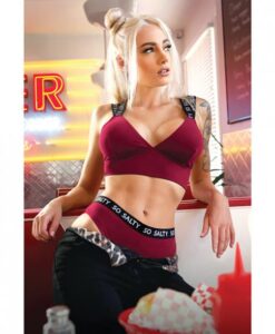 Vibes So Salty Long Line Bra & Cheeky Panty Berry Bliss S/m