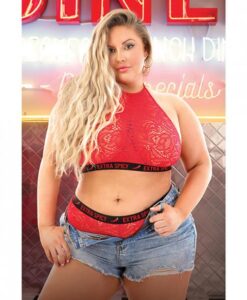 Vibes Extra Spicy Halter Bralette & Cheeky Panty Chili Red Qn
