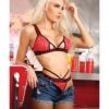 Vibes Extra Spicy Caged Bralette & Thong Chili Red S/m