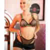 Vibes I'd Hit That Net Bralette & Panty Black L/xl