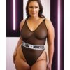 Vibes Fuck Off Mesh Playsuit Black Qn