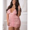 Halter Garter Dress W/stockings Sweet Pink Qn