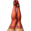 Kix'ies Monica Sheer Cuban Heel W/back Seam Thigh Highs Red C