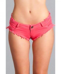 Sexy Cut Off Low Waist Denim Booty Shorts Hot Pink Small