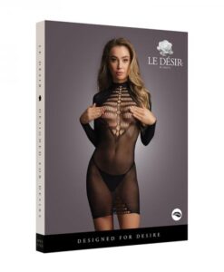 Shots Le Desir Longsleeve Fishnet Dress Black O/s
