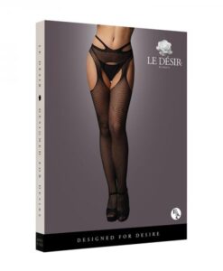 Shots Le Desir Suspender Pantyhose With Strappy Waist Black O/s