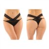 Daphne Microfiber Brazilian-cut Panty With Criss-cross Lace Waistband 6-pack L/xl Black