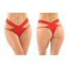 Daphne Microfiber Brazilian-cut Panty With Criss-cross Lace Waistband 6-pack S/m Red