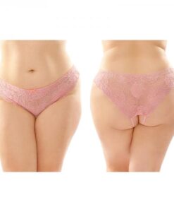 Poppy Crotchless Floral Lace Panty 6-pack Q/s Pink
