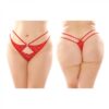 Jasmine Strappy Lace Thong With Front Keyhole Cutout 6-pack Q/s Red