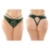 Kalina Strappy Microfiber And Lace Thong With Back Cutout 6-pack Q/s Green