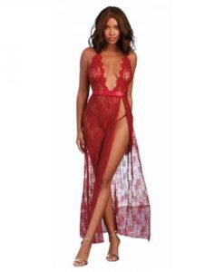 Dreamgirl Lace Gown & G-string Garnet Small Hanging