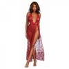 Dreamgirl Lace Gown & G-string Garnet Xl Hanging