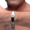 Chained Locking Bracelet And Key Necklace Couples Set