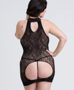 Fifty Shades Captivate Plus Size Black Lace Spanking Mini Dress O/s Queen