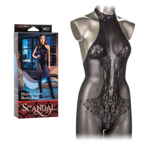 Scandal Strappy Halter Lace Body Suit