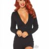 Brushed Romper Long John W/flap M/l Blk