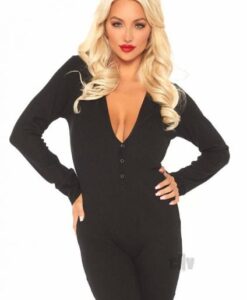 Cozy Brushed Long Johns W/flap S/m Blk