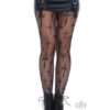 Worship Me Cross Net Tights Black