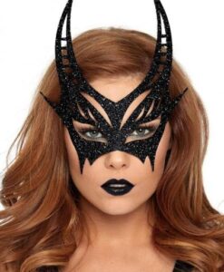 Glitter Devil Mask Os Black