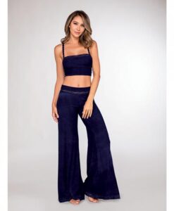 Soft Rib Knit Jersey Pajama Camisole & Wide Leg Pant  Nocturnal Sm