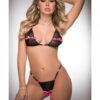 Pinklicious Front Clasp Bra & Side Clasp Thong Black/electric Pink O/s