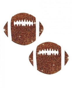 Neva Nude Football Glitter Pasties - Brown O/s