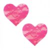 Neva Nude Black Light Lace Heart Pasties - Pink O/s