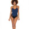 Claribel Ribbed Jersey Romper Estate Blue/black S/m