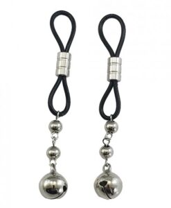 Bijoux De Nip Nipple Halos W/silver Bells - Black