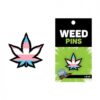 Wood Rocket Weed Trans Pride Leaf Large Pin - Multi Color