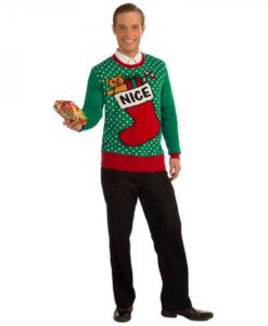 Christmas Sweater Nice Stocking Green XL