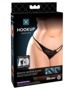 Hookup Remote Bowtie Bikini Black Fits Size Xl-xxl