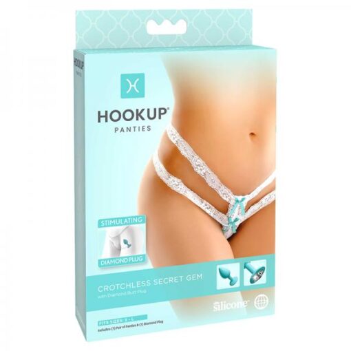 Hookup Crotchless Secret Gem White Fits Size S-l
