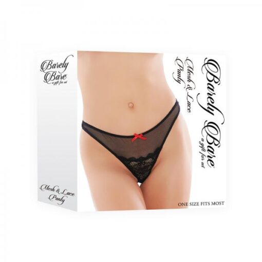 Barely Bare Mesh & Lace Panty Black Os