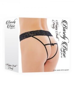 Barely Bare Strappy Butt Panty Black Os