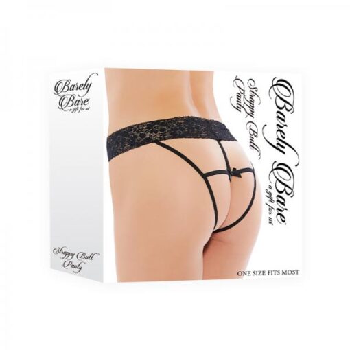 Barely Bare Strappy Butt Panty Black Os