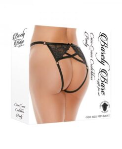 Barely Bare Criss-cross Crotchelss Panty Black O/s
