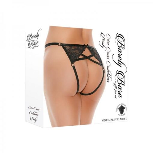Barely Bare Criss-cross Crotchelss Panty Black O/s