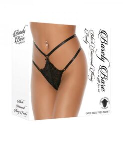 Barely Bare Black Diamond Thong Panty O/s