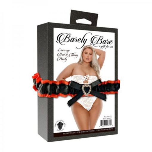 Barely Bare Lace-up Bra & Thong Panty White