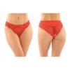 Cassia Crotchless Lace And Mesh Panty 6-pack L/xl Red