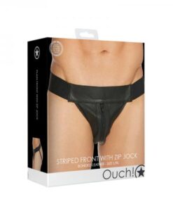Ouch Jock Front Zip Black L/xl