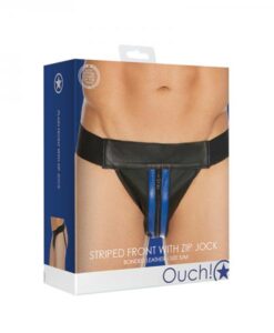 Ouch Jock Front Zip Blue S/m