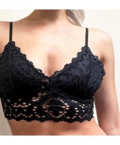 Kixies Lace Bralette Black Small Hanging