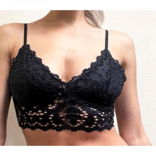 Kixies Lace Bralette Black Small Hanging